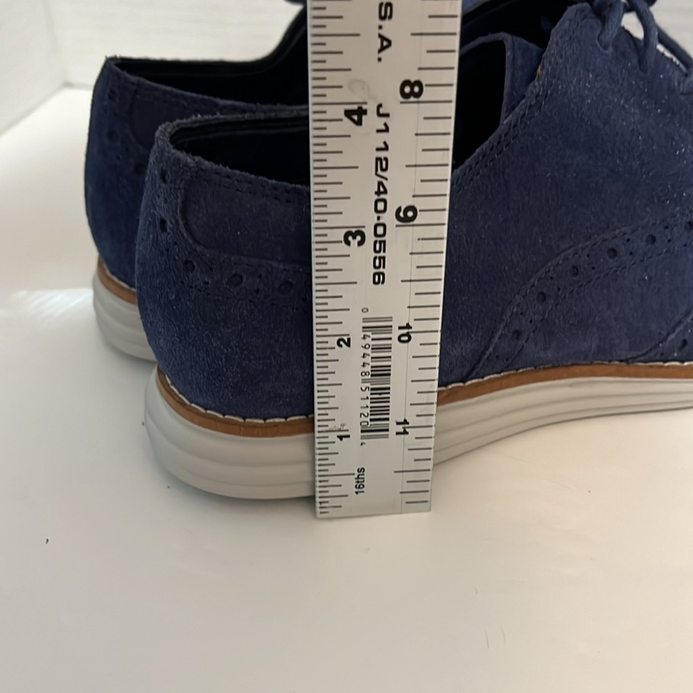 Cole Haan Grand.OS shoes woman’s 6.5 wingtoe blue oxford lace up tie suede upper - Picture 14 of 15